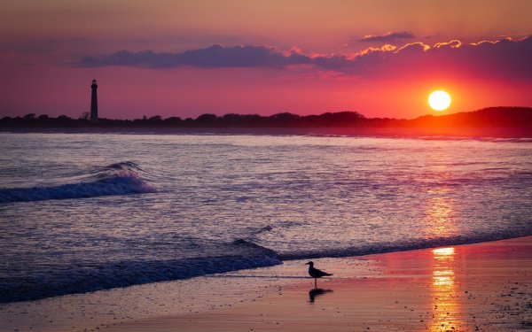 Красивый закат на море