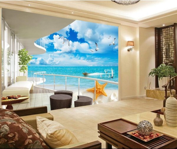 Фрески в интерьере гостиной