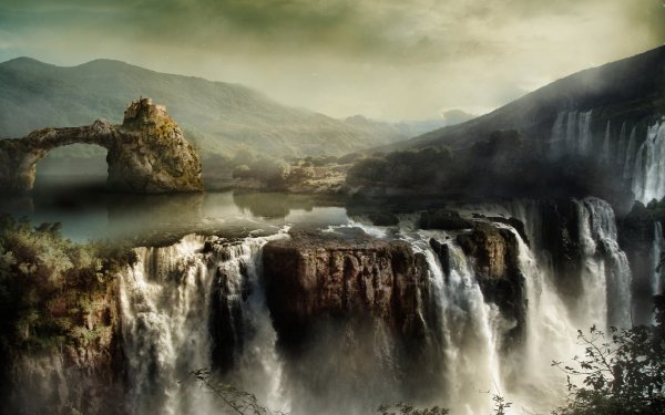 Горы джунгли водопад