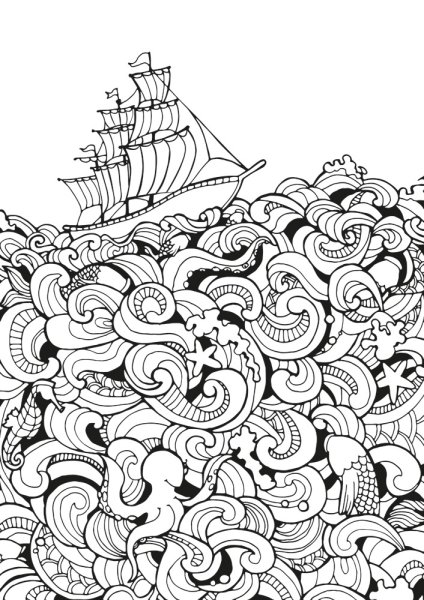 Раскраски антистресс морские