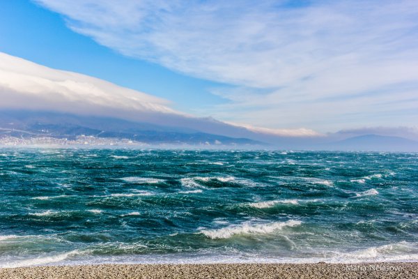 Берег черного моря в Новороссийске
