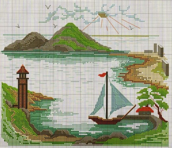 Вышивание крестиком море