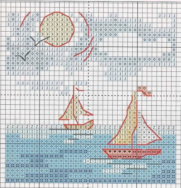 Кораблик крестиком