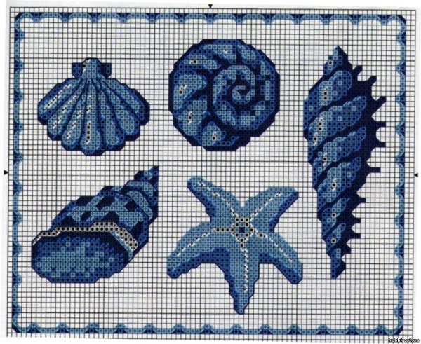 Вышивка морские обитатели