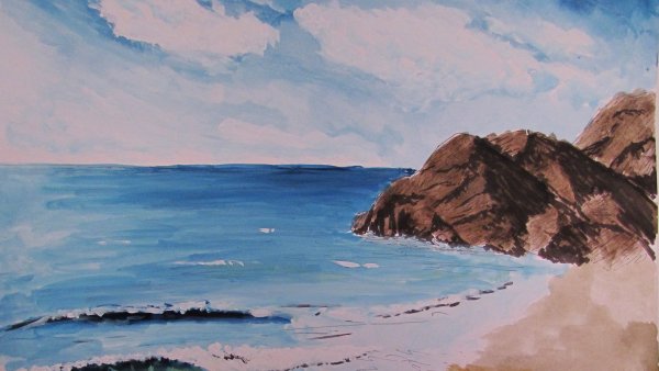 Море и горы акварелью