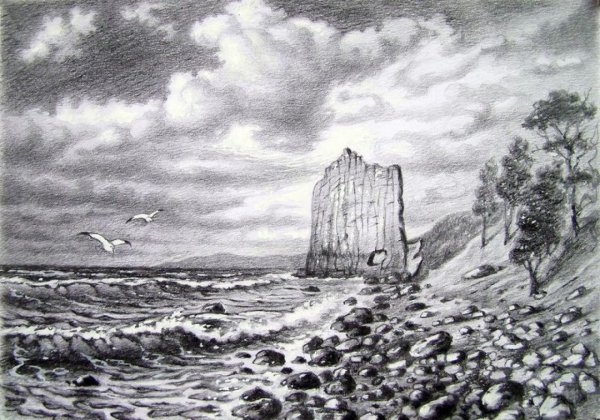 Море ночью красками