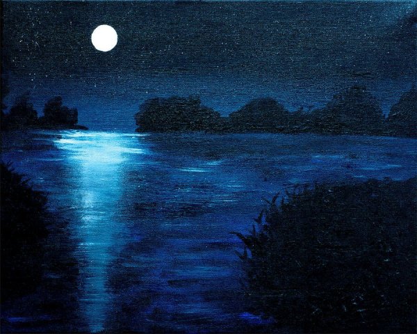 Пейзаж с ночным морем фэнтези