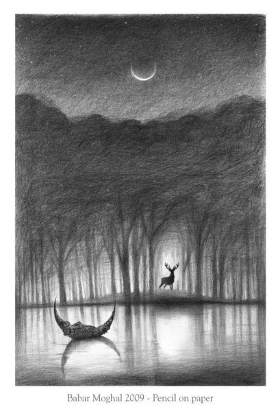 Ночной пейзаж вектор