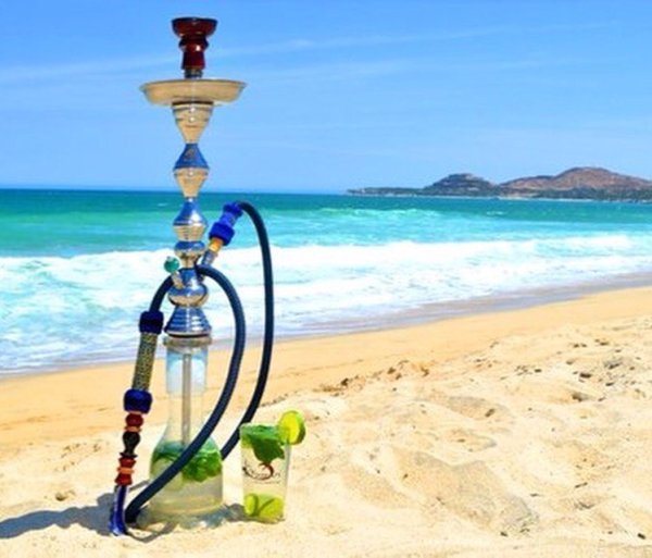 Кальян на море ночью