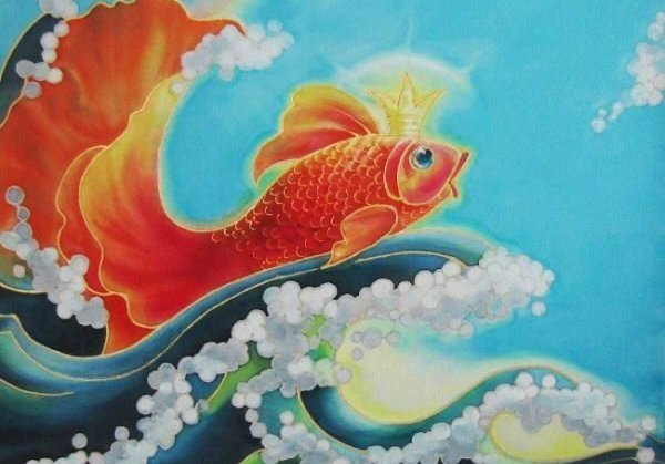 Золотая рыбка в океане