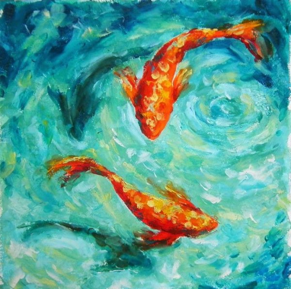 Золотая рыбка с пожеланиями