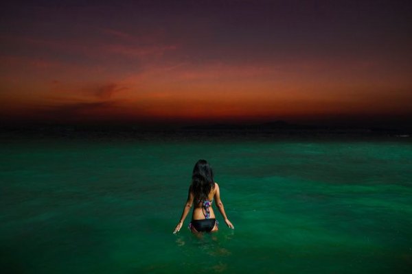 Ночное море и девушки