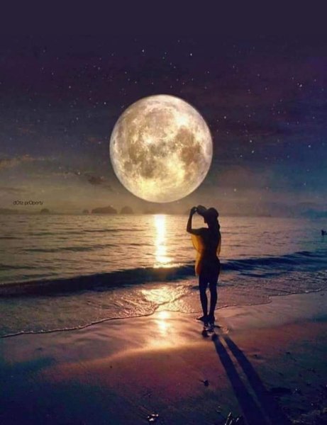 Женский силуэт на фоне моря