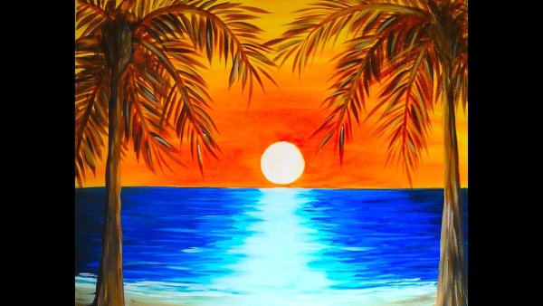 Пейзаж красками