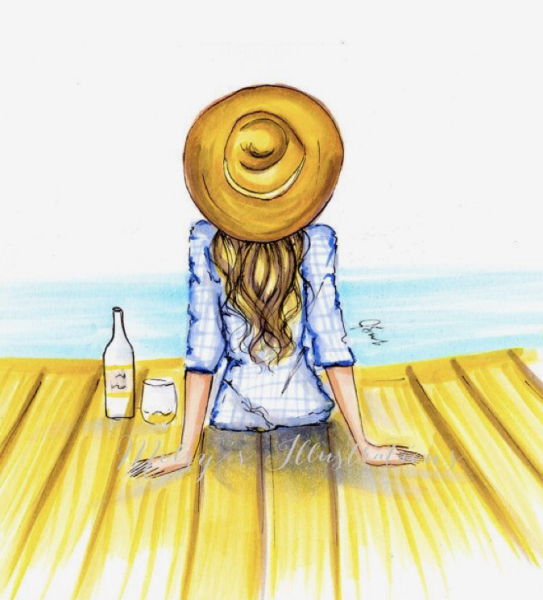 Девушка лето рисунок