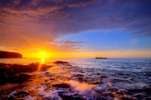 Закат на море