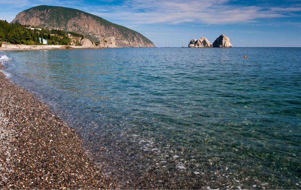 Гурзуфский пляж медведь гора