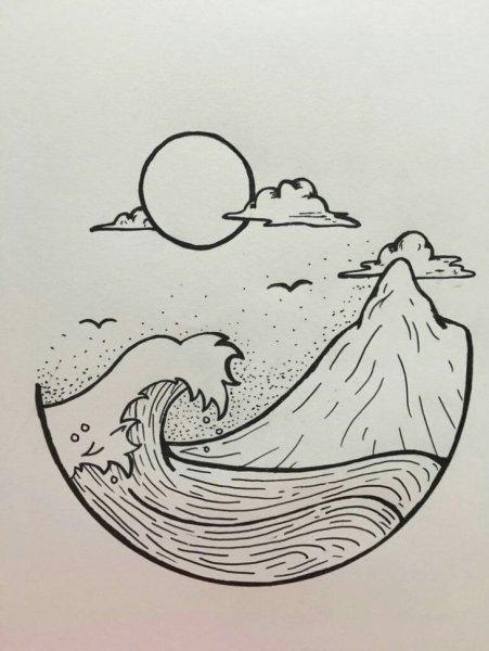 Волны карандашом