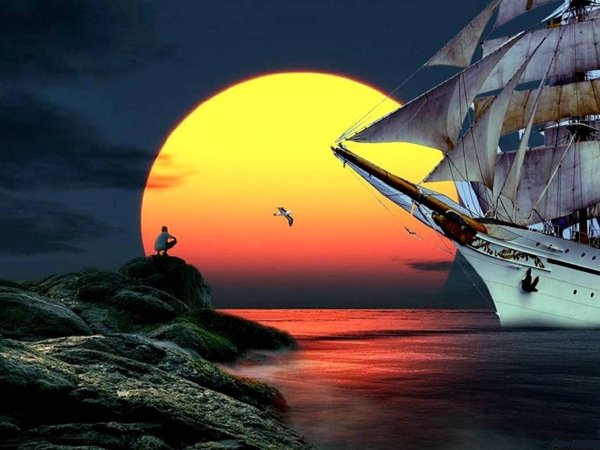 Корабль плывет