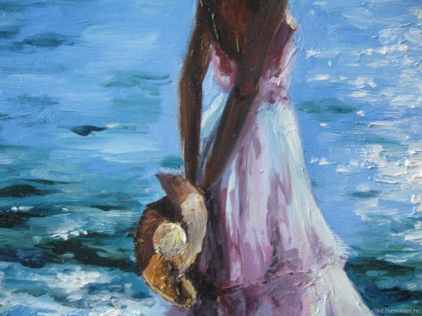 Девушка и море живопись