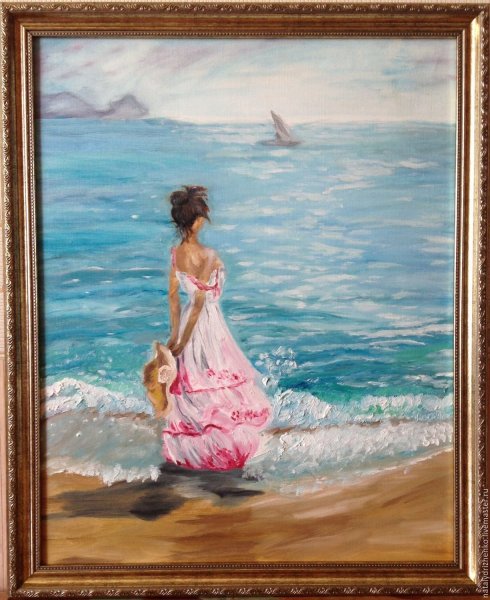 Морской пейзаж с девушкой