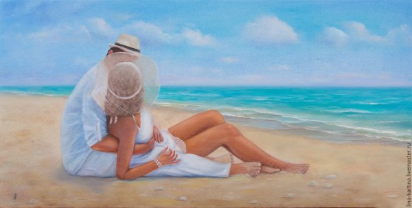 Пара на море живопись