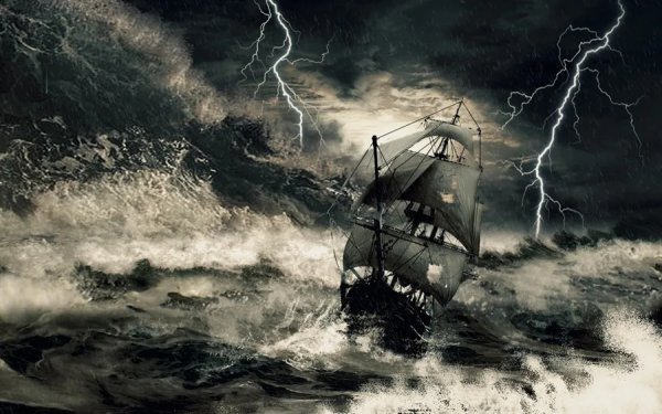 Корабль в шторм