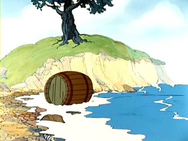 Иллюстрация Билибина бочка по морю плывет