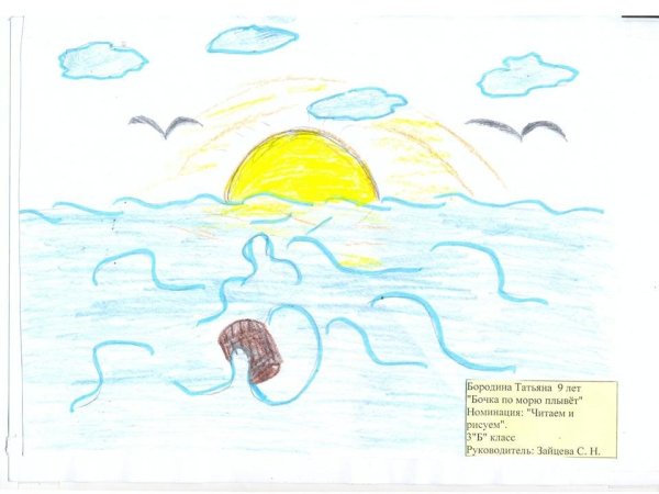 Сказка о царе Салтане бочка по морю плывет раскраска