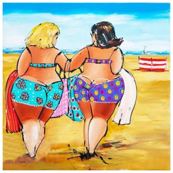 Подруги толстушки в купальниках