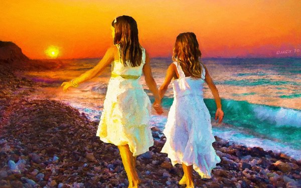 Дети на море