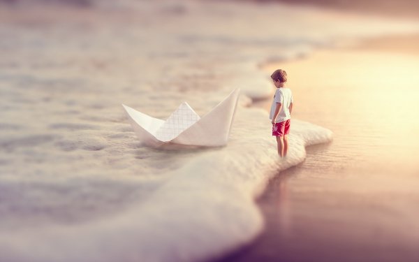 Бумажный кораблик арт