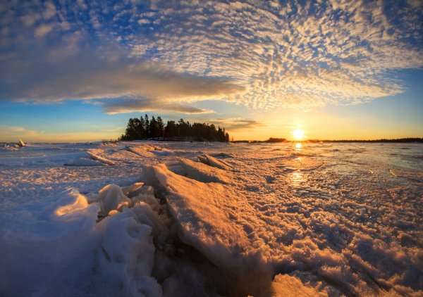 Онега зима белое море