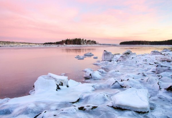Онега зима белое море