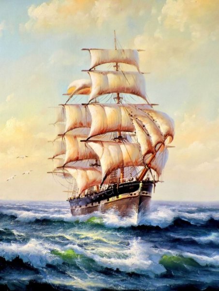 Корабль в море для детей