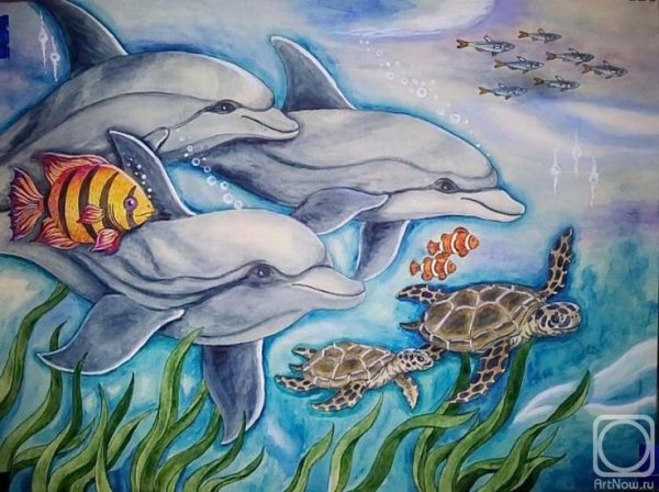 Подводный мир карандашом