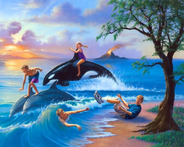 Картины Джим Уоррен Дельфин