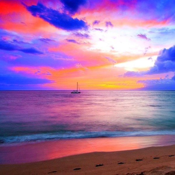 Розово голубой закат