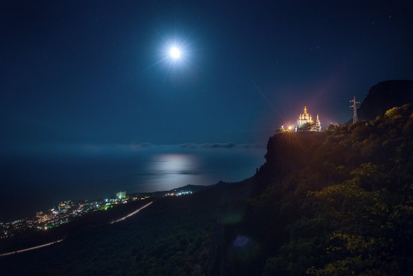 Вид с горы ночью