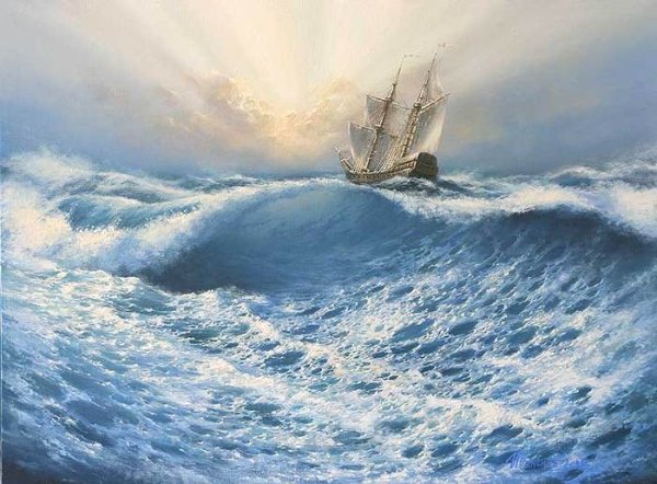 Кораблик в открытом море