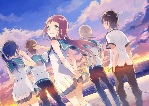 Nagi no Asukara аниме поцелуй