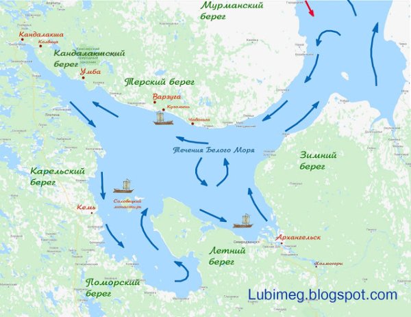 Белое море карта географическая