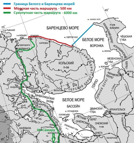 Морская навигационная карта белое море