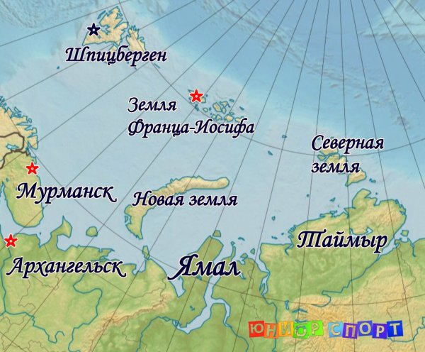 Азовское море на физической карте