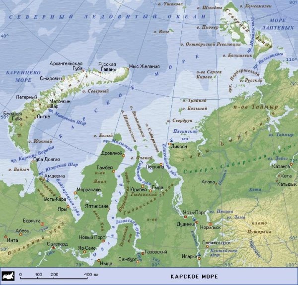 Граница черного и Азовского моря на карте