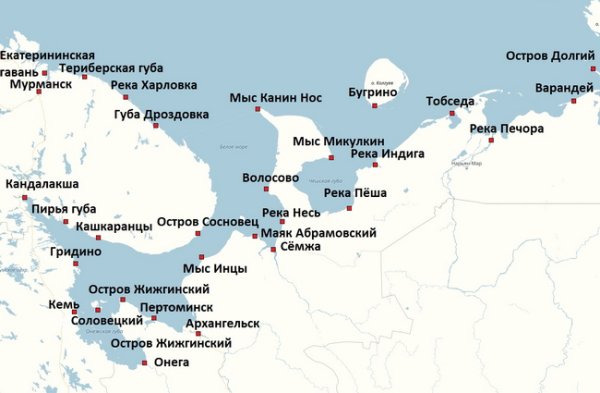 Где находится море Лаптевых на контурной карте