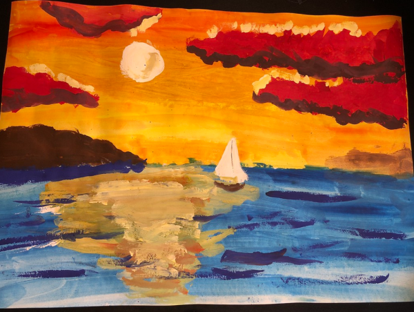 Рисование моря для детей