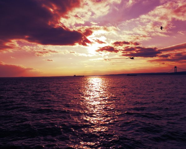 Закат на море