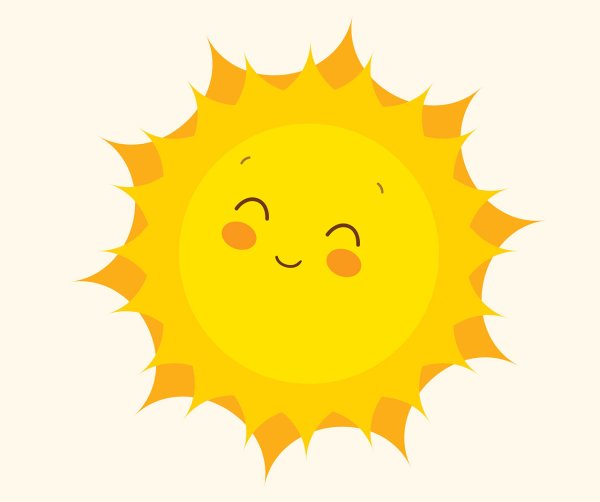 Золотое солнце на прозрачном фоне