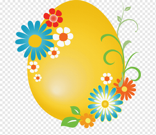 Цветочки на прозрачном фоне на Пасху